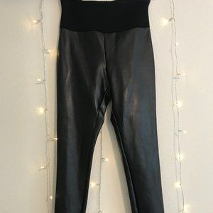 Black Assets vegan leather leggings, size small